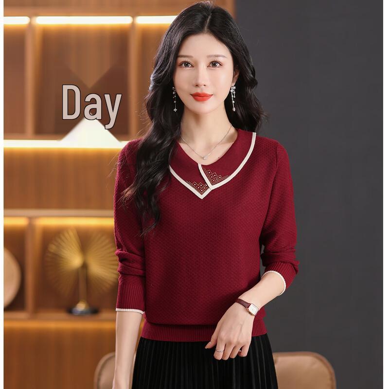 SNOWFLYING Women s Wool Blend Polo Collar Sweater L