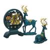 3pcs Lucky Deer Figurine Good Luck Hand Painted Exquisite Carving Resin Deer Statue for Bookshelf