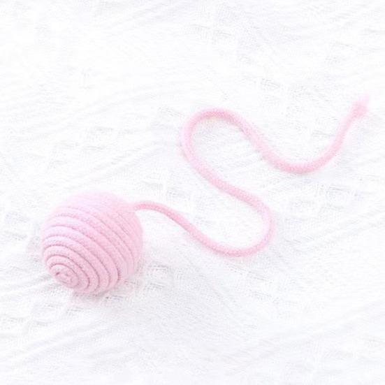 Cotton String Ball Teething Toy Built-in Sand Rattle Interactive Rope Toy Bite-Resistant Tooth Grinding Cat Play Toy for Pet
