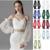 Trouwjurk Bruid Bruiloftshandschoenen Effen Kleur Bruidsmouwen Mode Afneembare Tule Bruiloft