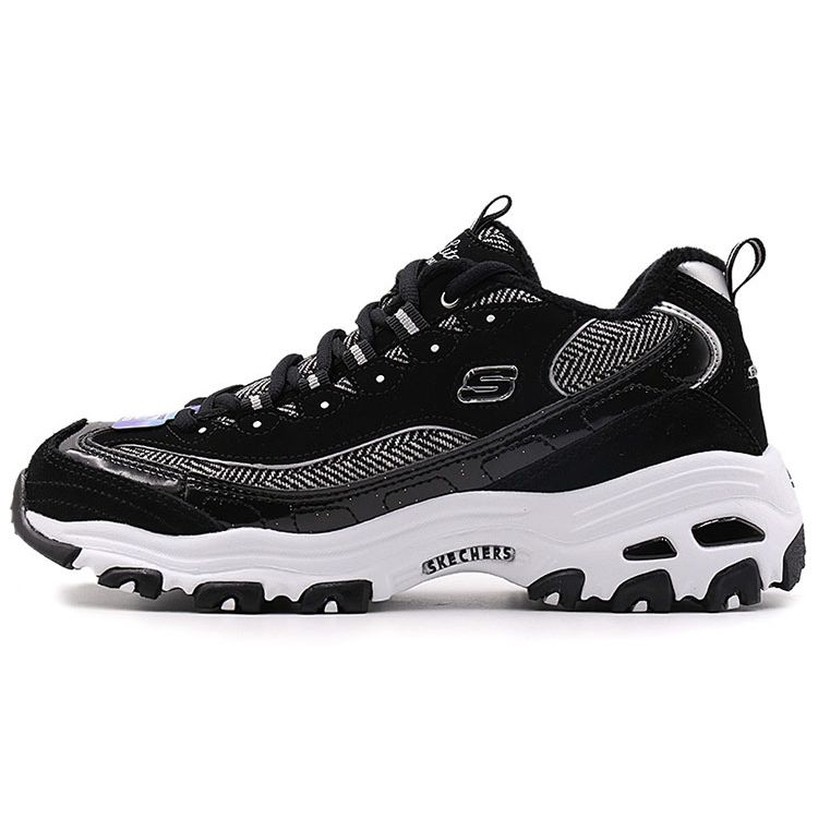 Skechers Suede And Synthetic Leather Comfortable Low-Top Casual Shoes Women sneakers 66666036-BKW 35
