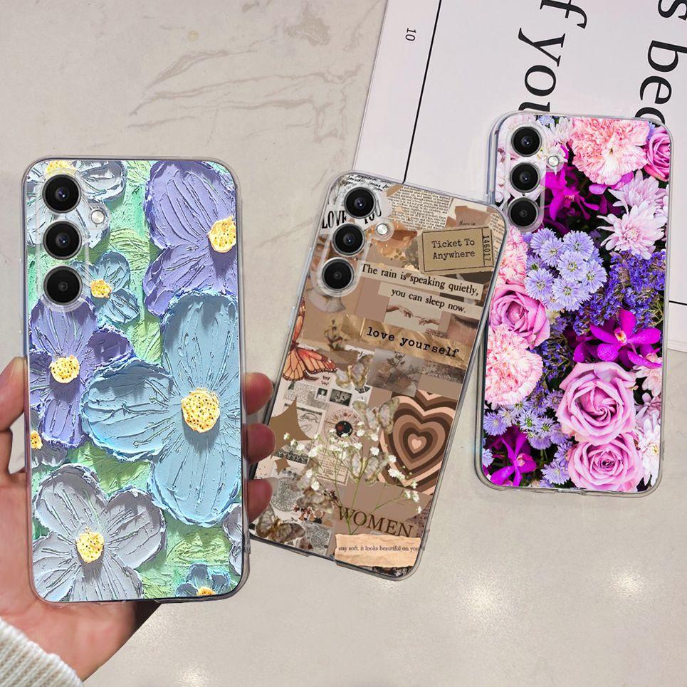 Silicone Case For Samsung Galaxy M34 5G Cases Fashion Cartoon Pattern Phone Cover For Samsung M34 5G SM-M316B Soft Transparent