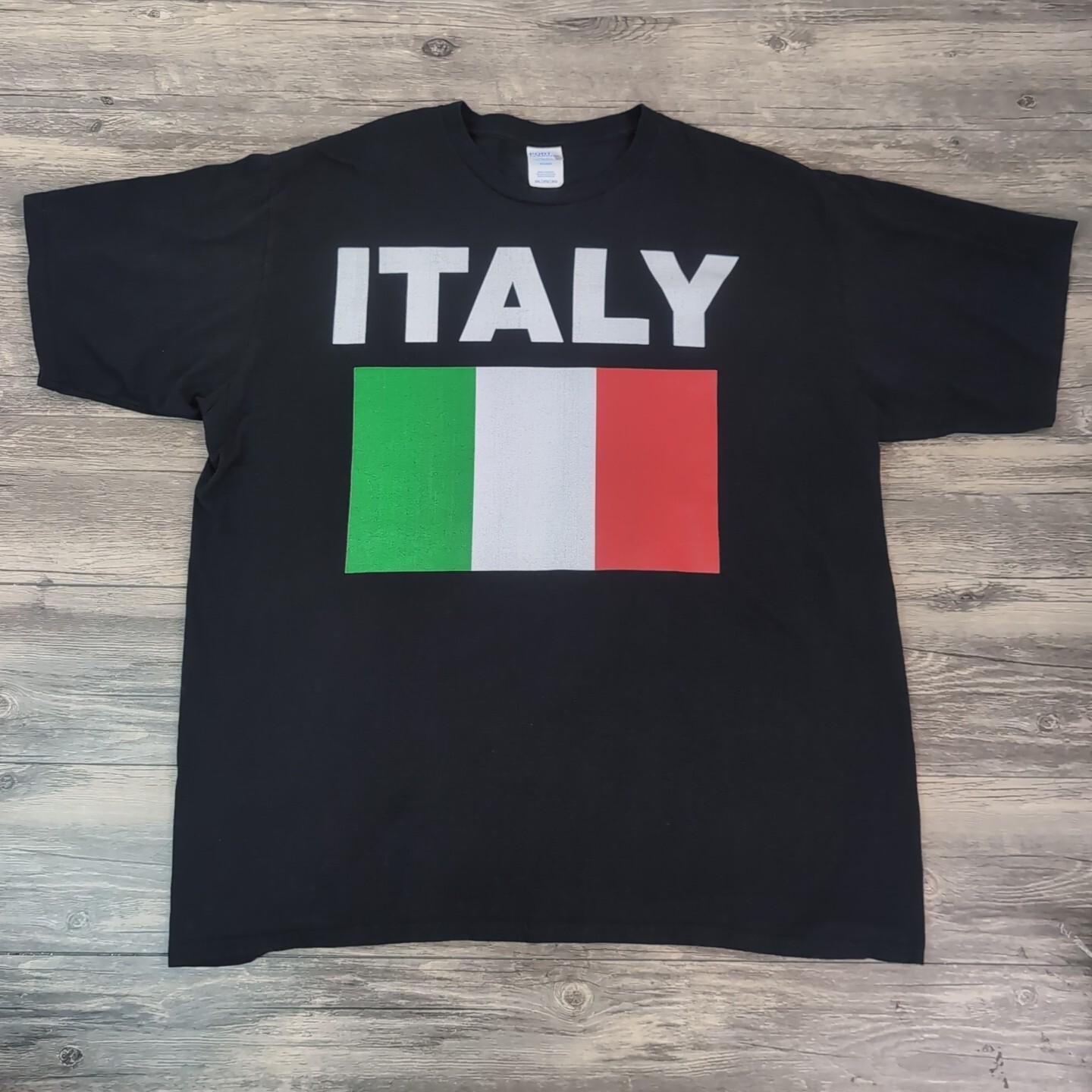Italia Flag Shirt Italian Pride Tee Italy Heritage Gift T-Shirt Mens 2XL Black Unisex T-Shirt M