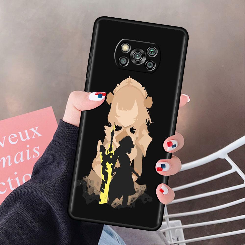 Genshin wpływ Anime etui na xiaomi mi Poco X3 NFC M3 Pocophone F1 F3 GT czerwony mi K40 Pro dla mi 10T Pro Capa pokrowiec na telefon