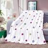 Tiny Kid Motif Set Throw Lightweight 240G Flannel Blanket Soft Skin-Friendly For Summer Cooling