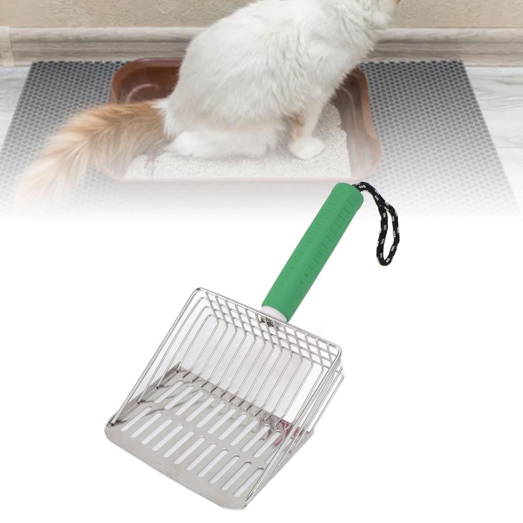 Pelle à Litière pour Chat Manche Amovible Pelle à Litière Facile à Nettoyer Acier Inoxydable Pelle à Excréments pour Bac à Litière