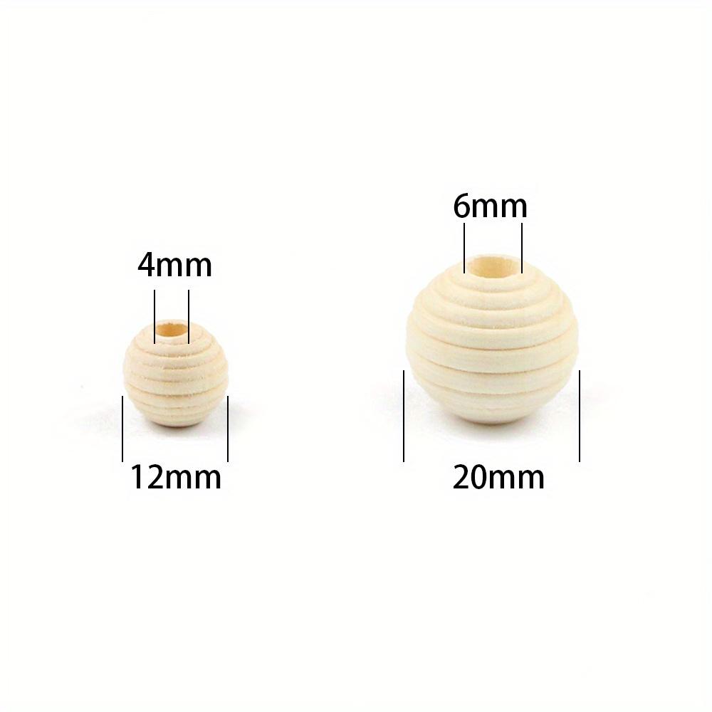 100 stk Runde gjengede treperler Øko-vennlige Naturfargede Treperler Blyfrie Kuler DIY Smykkekunst Håndverkstilbehør