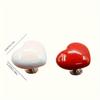 1pc Heart-Shaped Toilet Press Button, Creative Love Heart Design Push Switch for Bathing Room Tools