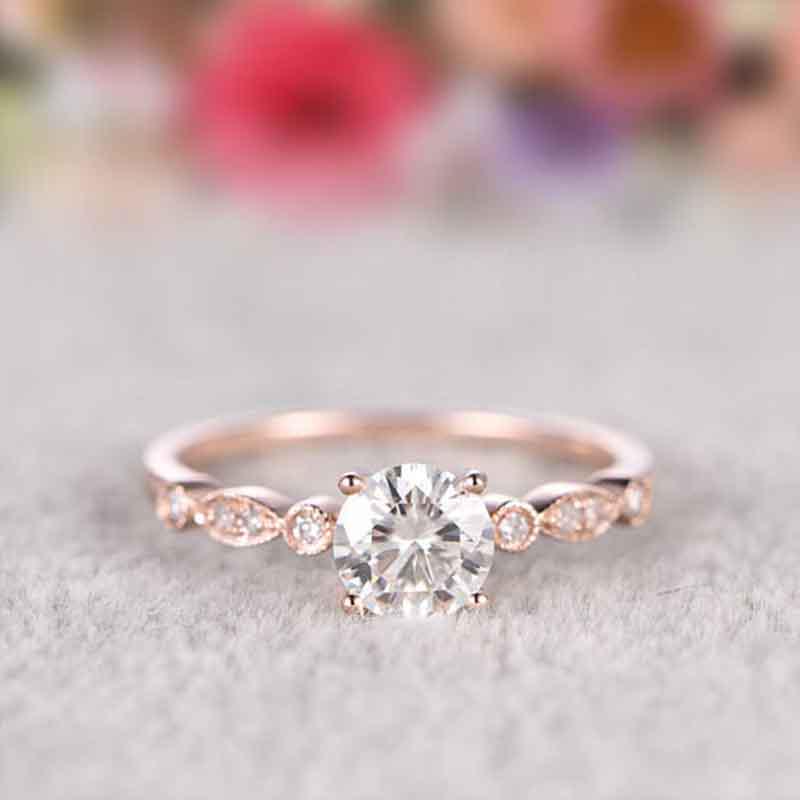 

Charm Rose Elegant Gold Color Crystal Zircon Finger Ring For Women Wedding 8