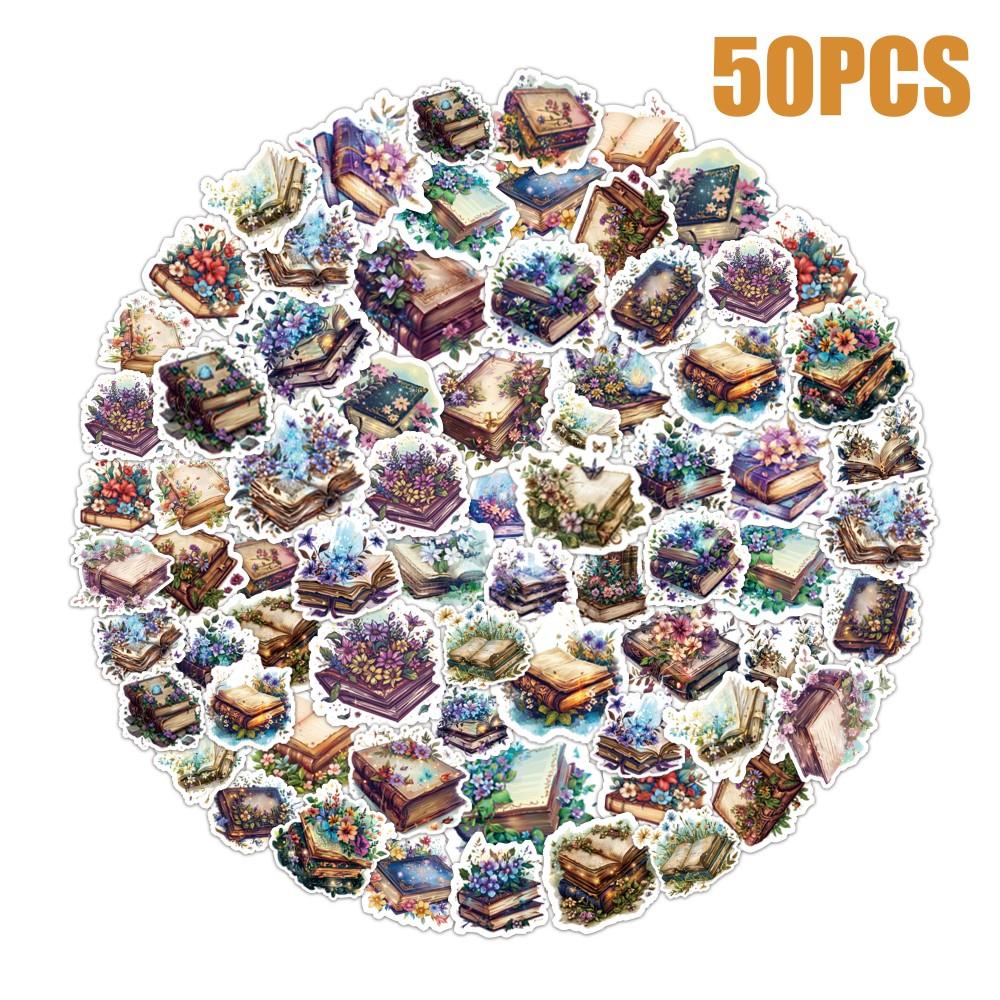 

50pcs, Flower Stickers, Waterproof Stickers for Computer, Diary, Scrapbooking Stationery, Decorative Stickers, DIY Handbook