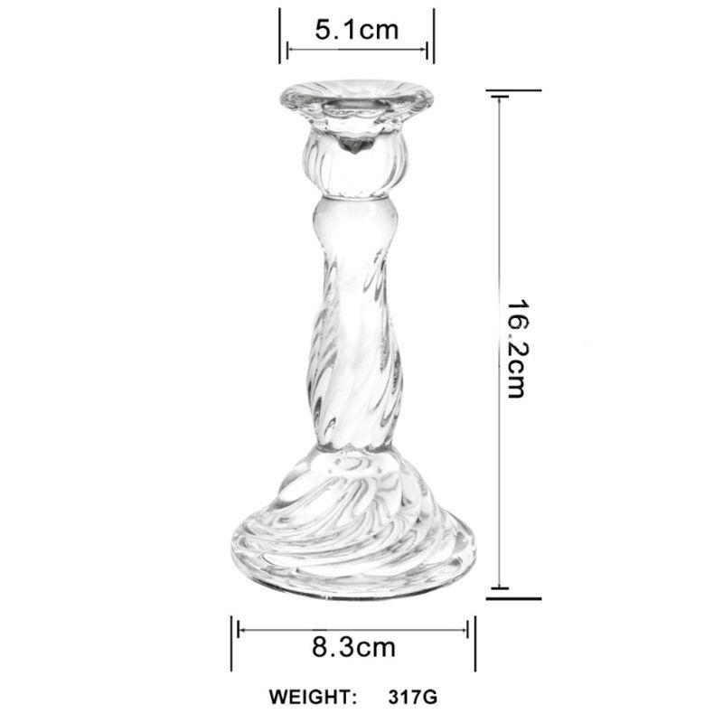 Castiçal de Vidro Transparente Canelado para Aromaterapia e Decoração de Fotografia