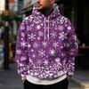 Men's Christmas Print Hoodie with Large Pockets, Casual Loose Fit Pullover for Holiday
