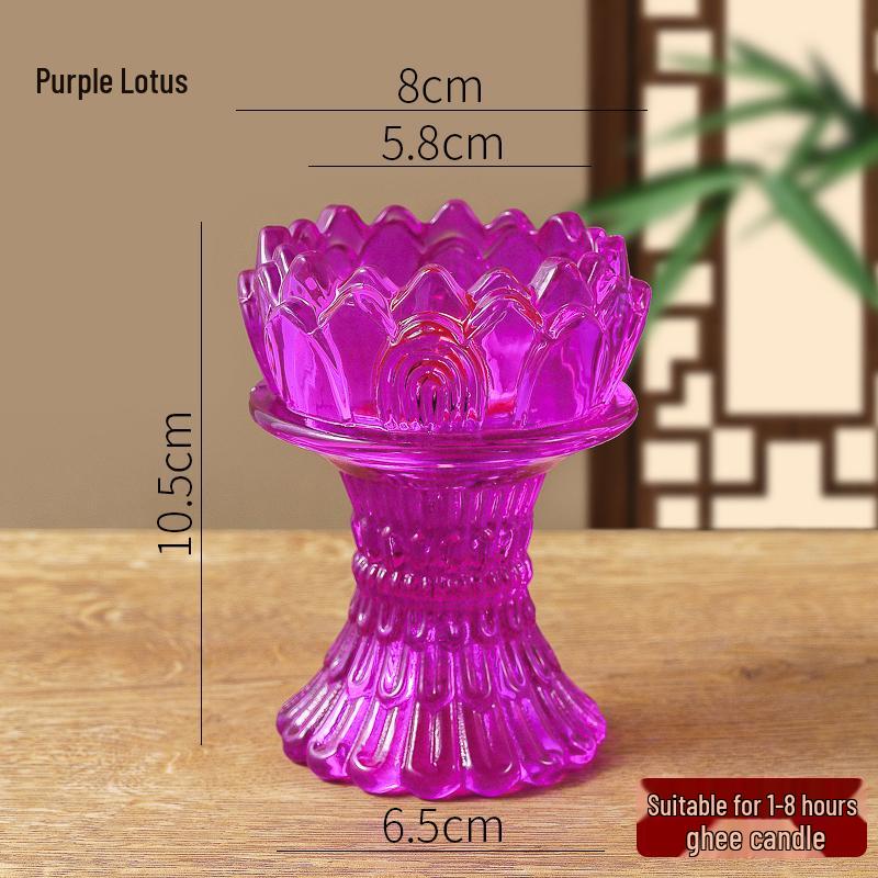 Crystal Lotus Candle Holder for Ghee Buddha Lamp