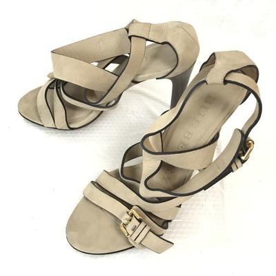 High Heel Sandals Ankle Strap Size 37 23.5 Beige Shoes Sandal(USED)