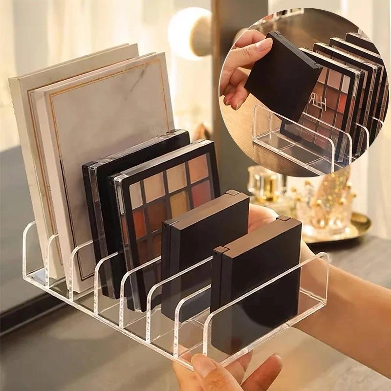 2PCS 7-Compartment Makeup Organizer Desktop Eye Shadow Palette Display Box Makeup Blush Cosmetics Shelf Make Up Tools Storage Holder
