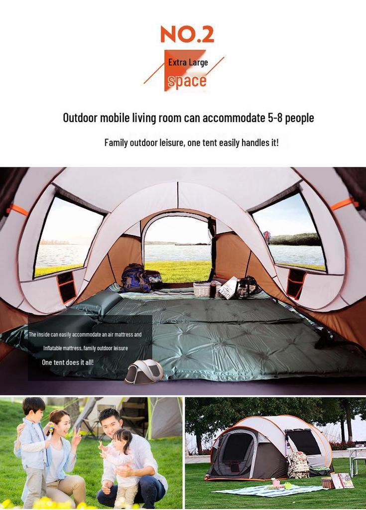 Automatic Pop-Up Tent for 3-4 People - Portable, Foldable, Ideal for Beach or Camping