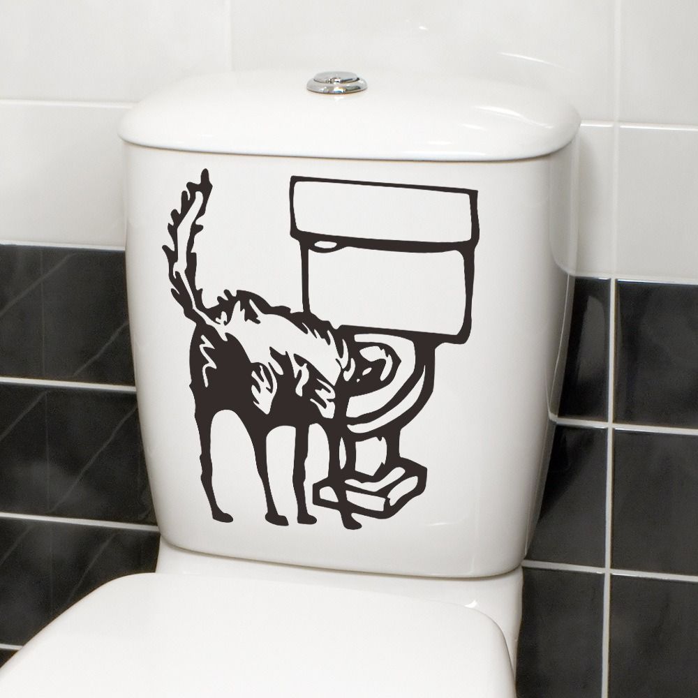 PVC Material Toilet Decoration Sticker Removable Bathroom Decor Sticker Living Room