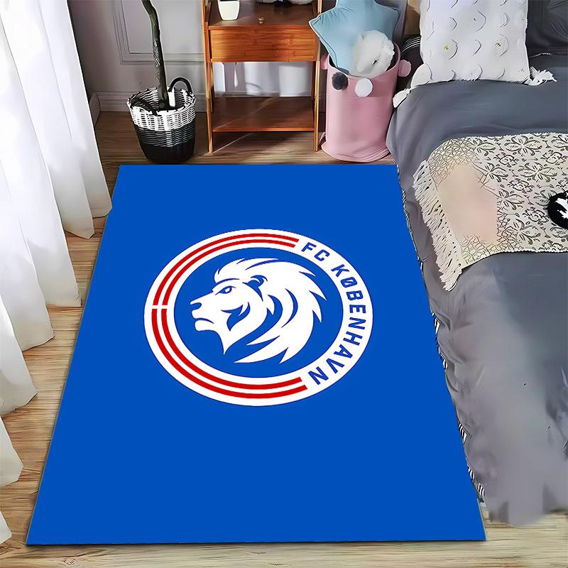 Blue Lion Emblem Carpet Design Suitable As a Non-slip Mat for the Living Room or Bedroom Sofa
