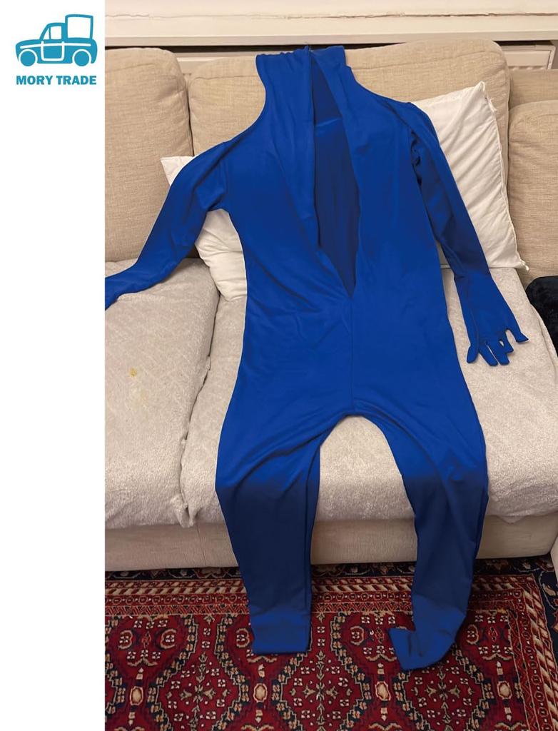 MORYTRADE Rajstopy na całe ciało z twarzą Halloween Czarna dziura, Cosplay, Kostium, 180cm,