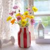 Nordic Ins Black and Red Striped Ceramic Vase Ornament Bedroom Dining Table Flower Arrangement Container Wedding Vase Decoration