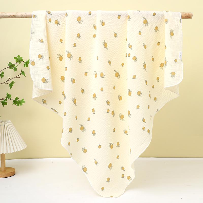 Double-Layer Crinkle Muslin Swaddle Blanket - Soft, Breathable, Skin-Friendly, Comfortable Newborn Towel