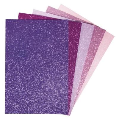 Rayher Glitter Adhesive Foam Sheets - Pink/Purple - 20x30 Cm - Pack of 5 - Thickness 2 Mm