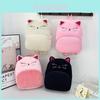 Kids Cartoon Plush Cat Backpack With Breathable Straps For Kindergarten School
