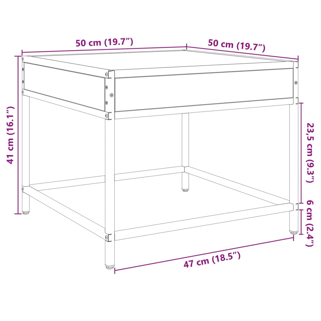 Infinity LED Coffee Table in Smoked Oak 50x50x41 cm