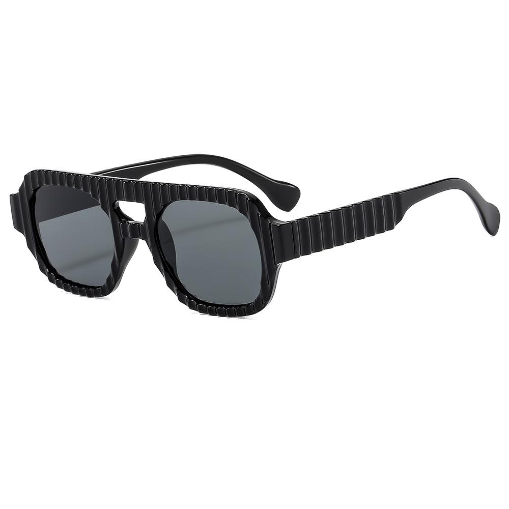 Vertical Striped Double Beam Retro Sunglasses Women'S, Premium Sunglasses Sunscreen Trendy Sunglasses