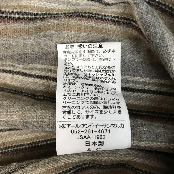 LYLE & SCOTT BLACK LABEL Long Sleeve Wool Angora Cashmere Shirt Men’s L Beige stripe(USED)
