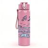1PC Take It Easy Sea Boat Retro Print 750ml Color Plastic Sports Water Bottle Leakproof Flip Straw Lid Suitable for Sports Office Home Use