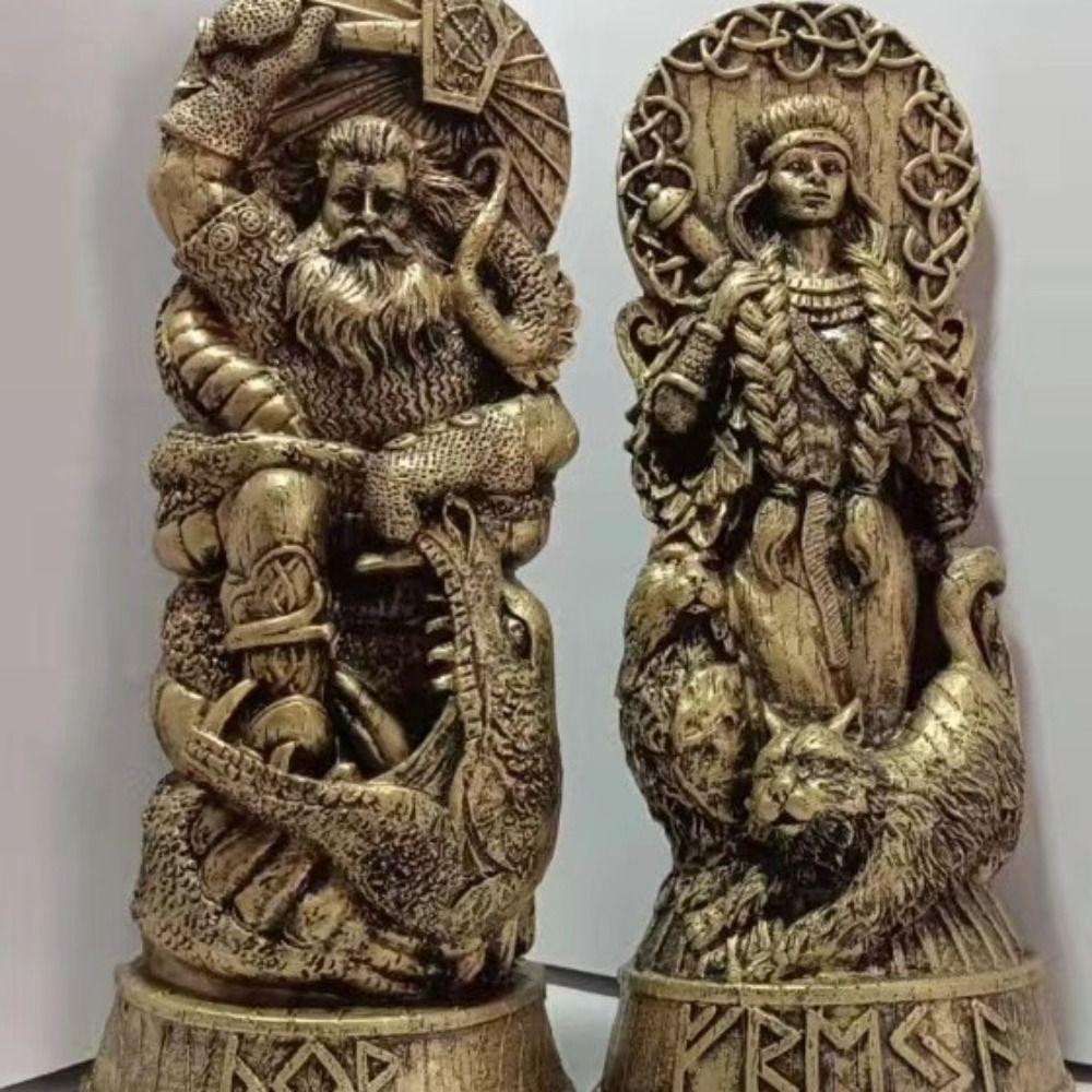 Carving Viking Gods Ornaments Resin Crafts Myths and Legends Statue Freya Statue Home Decoration