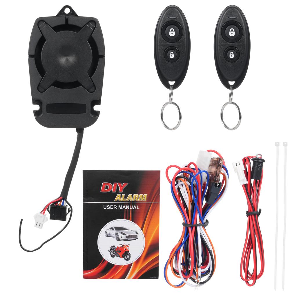 Motorcycle Security Kit, Anti Theft Car Device Alarm System with Remote, Sound Alert, Vibration Sensor and Current