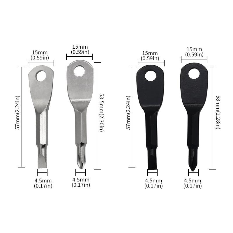 Portable Phillips Slotted Screwdriver Key Ring Multi Mini Pocket Repair Tool Gadget