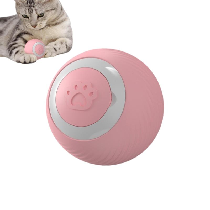 Interactive Cat Dog Toy, Electric Ball with Lights, Obstacle Sensors, Pink, 4.2cm