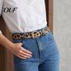 Solid Color Belts for Coats Leopard Print Waist Belt, Women Faux Leather Belt with Pin Daily Wear Cinching Buckle, Stylish Jeans Shirts Dresses