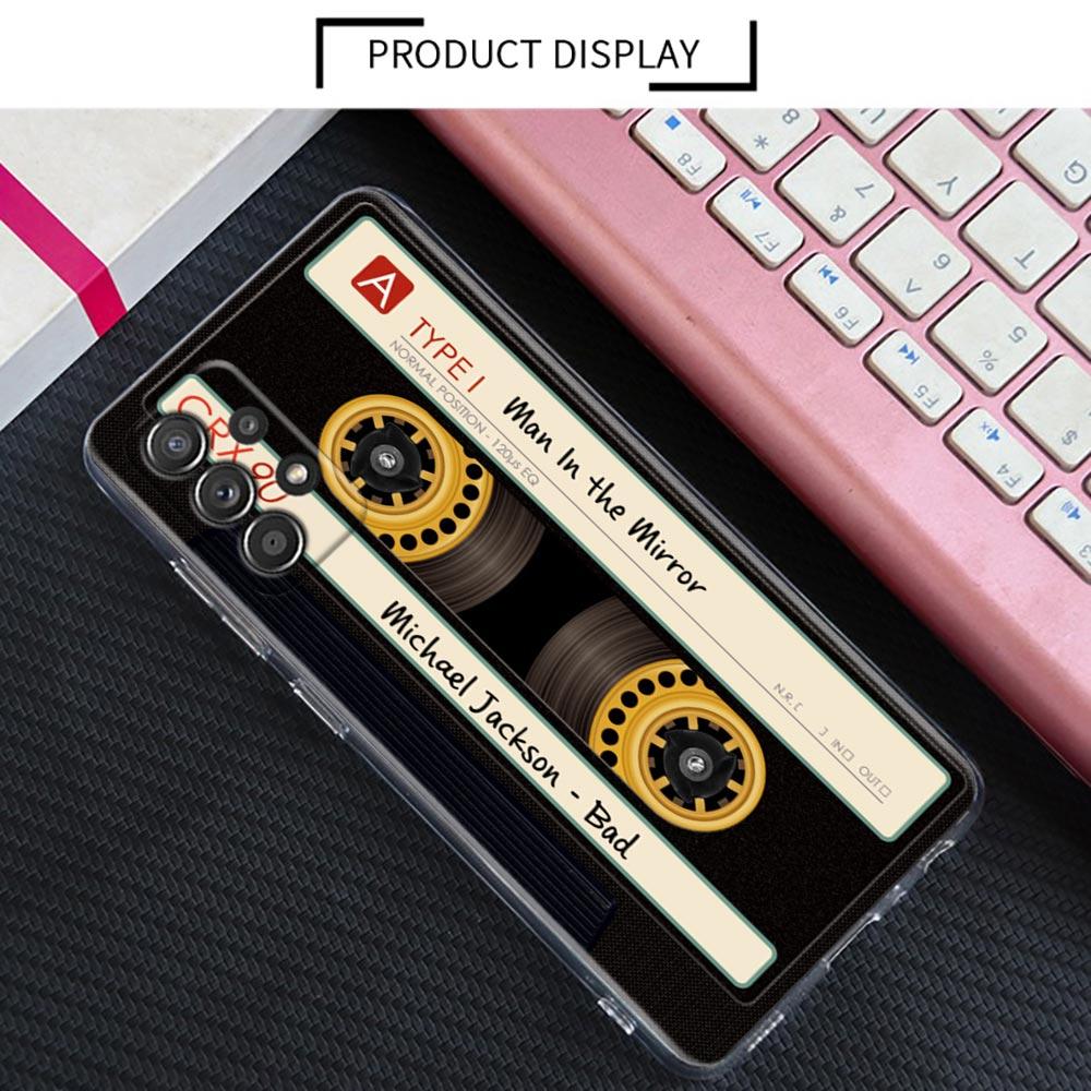 Music Cassette Tape Video Camera Case For Samsung Galaxy A55 A35 A06 A52 5G A53 A72 A53 A15 A51 A33 A32 A41 A22 A23 Phone Cover