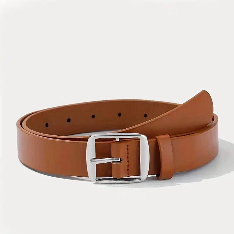 

Унисекс ремень из ПУ кожи с пряжкой-штифтом и люверсами - Универсальная мода для повседневной, уличной и деловой одежды 120 cm