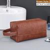 PU Leather Man Woman Handbag Large Capacity Material Portable Handbag Makeup Pouch Travel Wash Bag Vintage