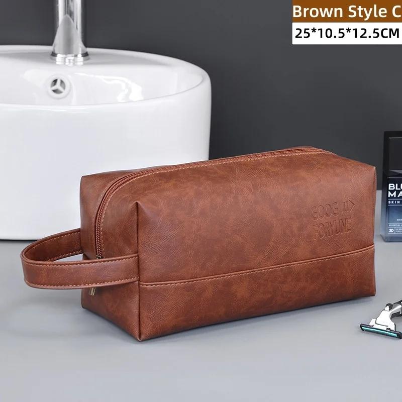 

Men Business Travel Wash Toiletry Bag Waterproof PU Leather Bathroom Shaving Tools Organizer Pouch Cosmetic Bag Women Need Bag