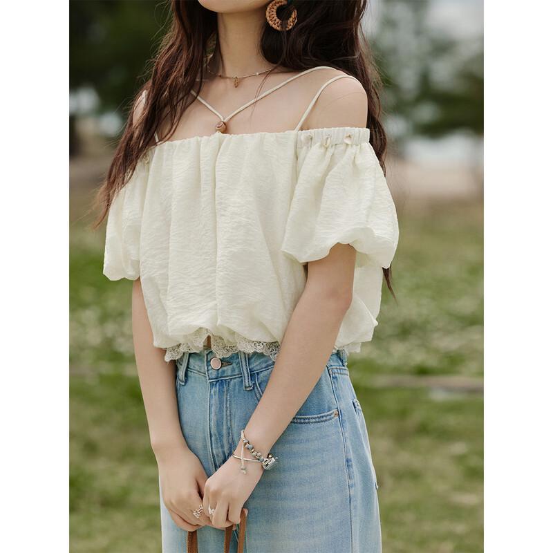 Mishow French Off-Shoulder Tencel Blouse
