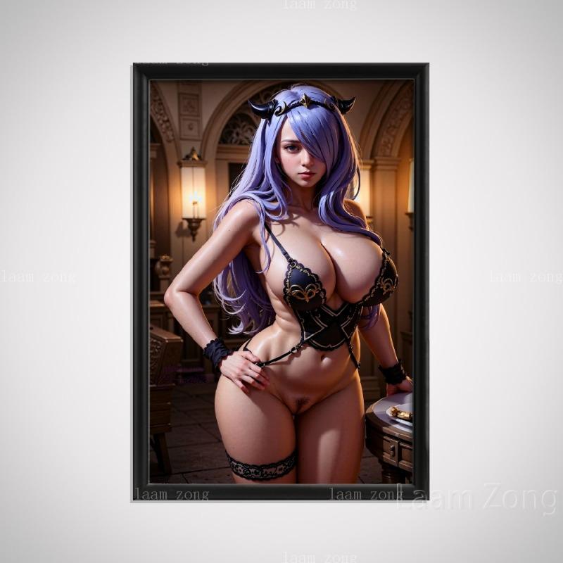 Cartoon Anime Art-Poster, Home Custom Prints Decor, Sexy Nude Girl, Camilla Game, Ymir Fritz