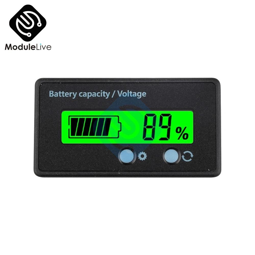 DC7-100V Lithium Lead Acid Battery Capacity Indicator Power Display Meter 9V 12V 24V 48V LED Digital Voltmeter Voltage Tester