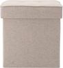 Fuji Boeki Dino Storage Stool, Folding, 38cm Wide x 38cm Deep x 40cm High, Beige, 80kg Weight Capacity, Fabric, 85846