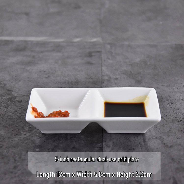 Pure White Ceramic Seasoning Dish for Soy Sauce and Vinegar - Ideal for Creative Hotel or Restaurant Use