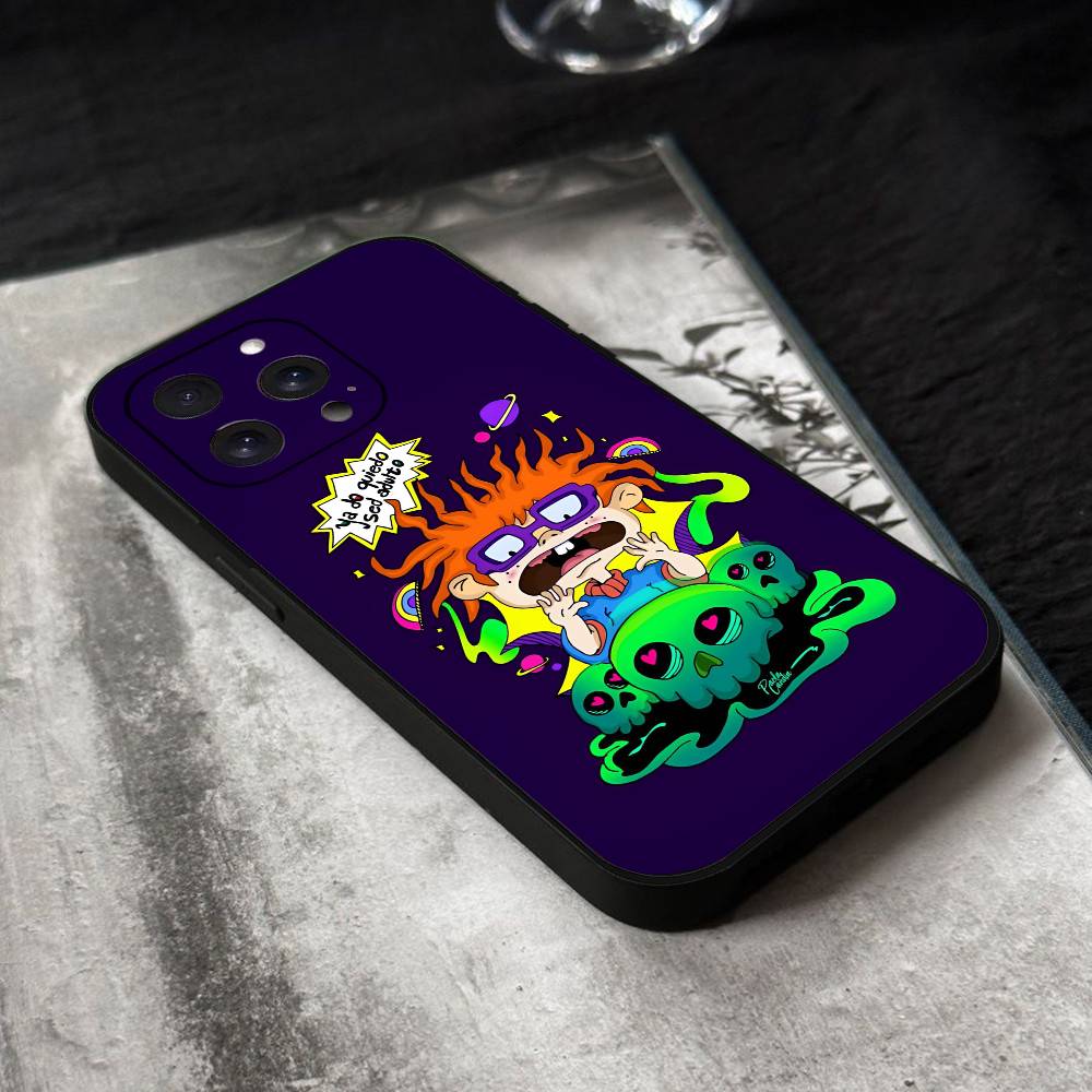 

Cartoon Animation Rugrats Phone Case Black Silicone Soft Shell For IPhone 17 16 15 14 13 12 11 Air Pro Max Plus Hot Sale iphone 15 Pro