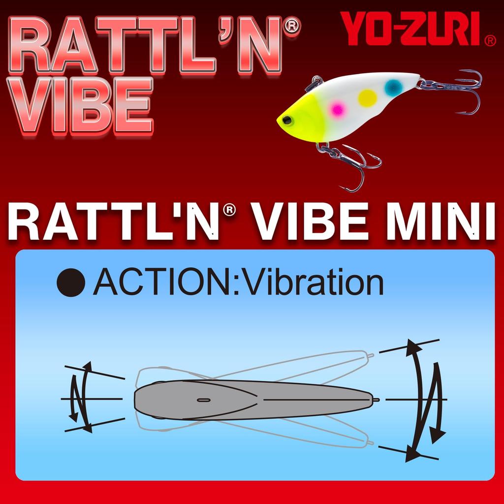 YO-ZURI Bass Lure Ratlin Vibe Mini Sinking 40mm Color: Hot