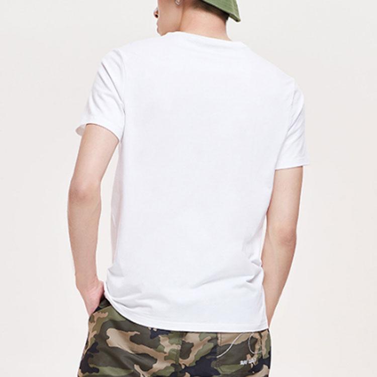 Li Ning Wade Series Koszulka z nadrukiem literowym i gradientowym, z okrągłym dekoltem, z krótkim rękawem, męskie topy, biała AHSP171-2