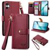 Compatible with for Samsung Galaxy A70 A50 A40 A30 A20 A07 A06 A05S A04S Zipper Pocket Purse with Wrist Strap Flip Card Holder