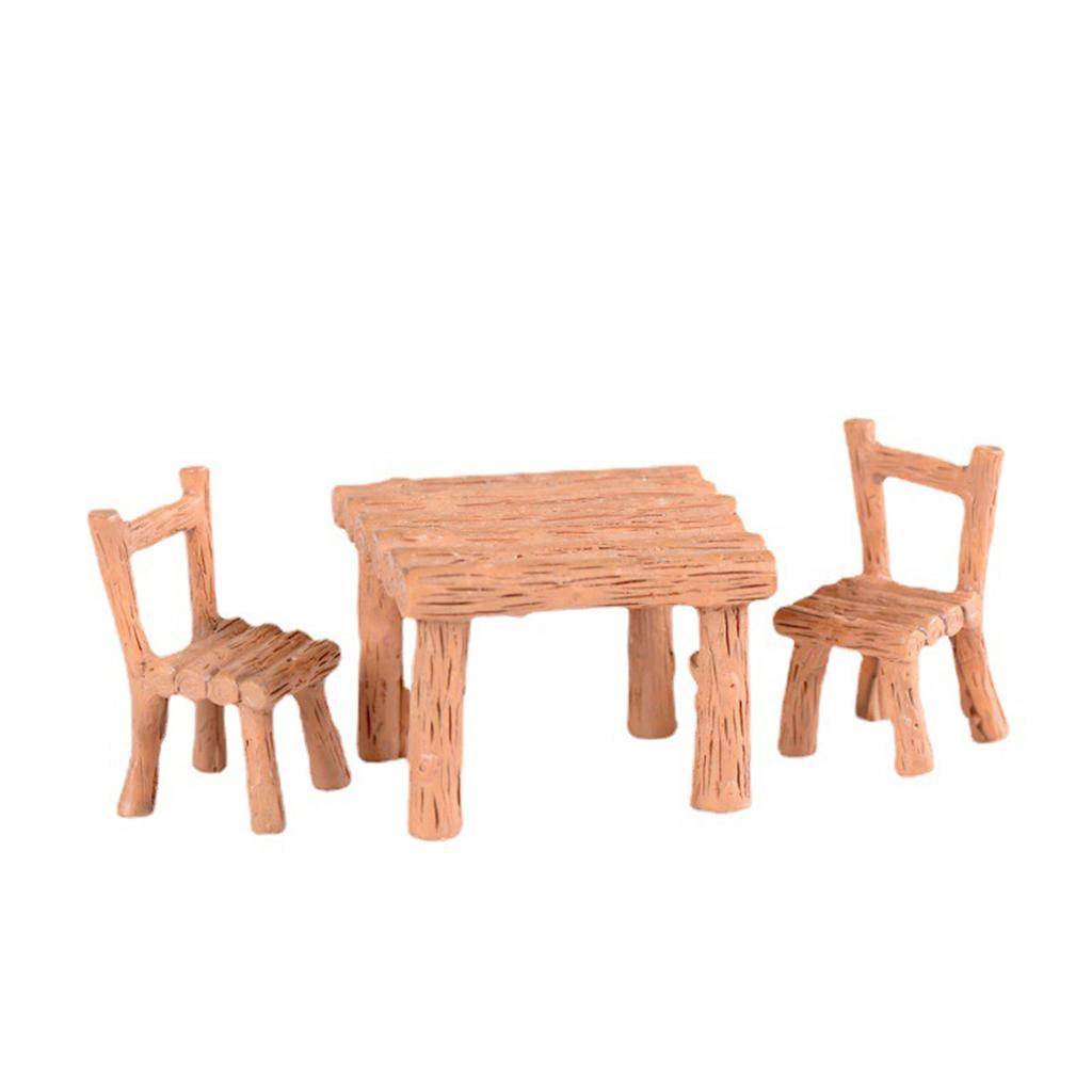 Miniature Tables and Chairs Exquisite Micro Landscape Ornament for Home Desktop Decoration House Accessories Outdoor Decor FU
